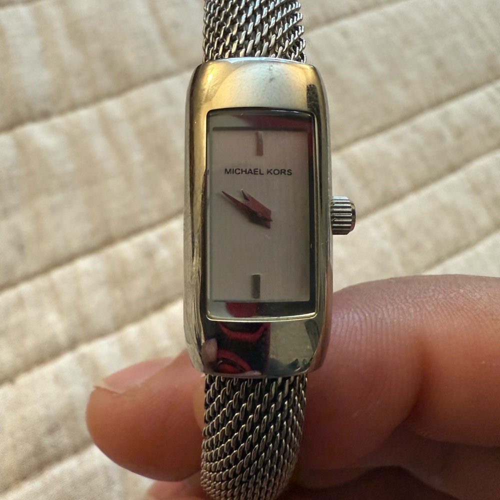 Michael Kors Women Watch mesh-style bracelet and a rectangular face MK 3027